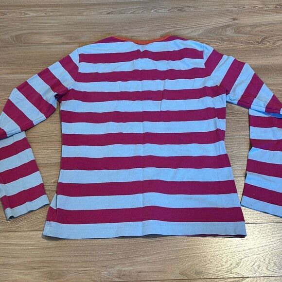 Lacoste vintage pink and blue striped long sleeve size 42   Has some bleach stai - Picture 8 of 8